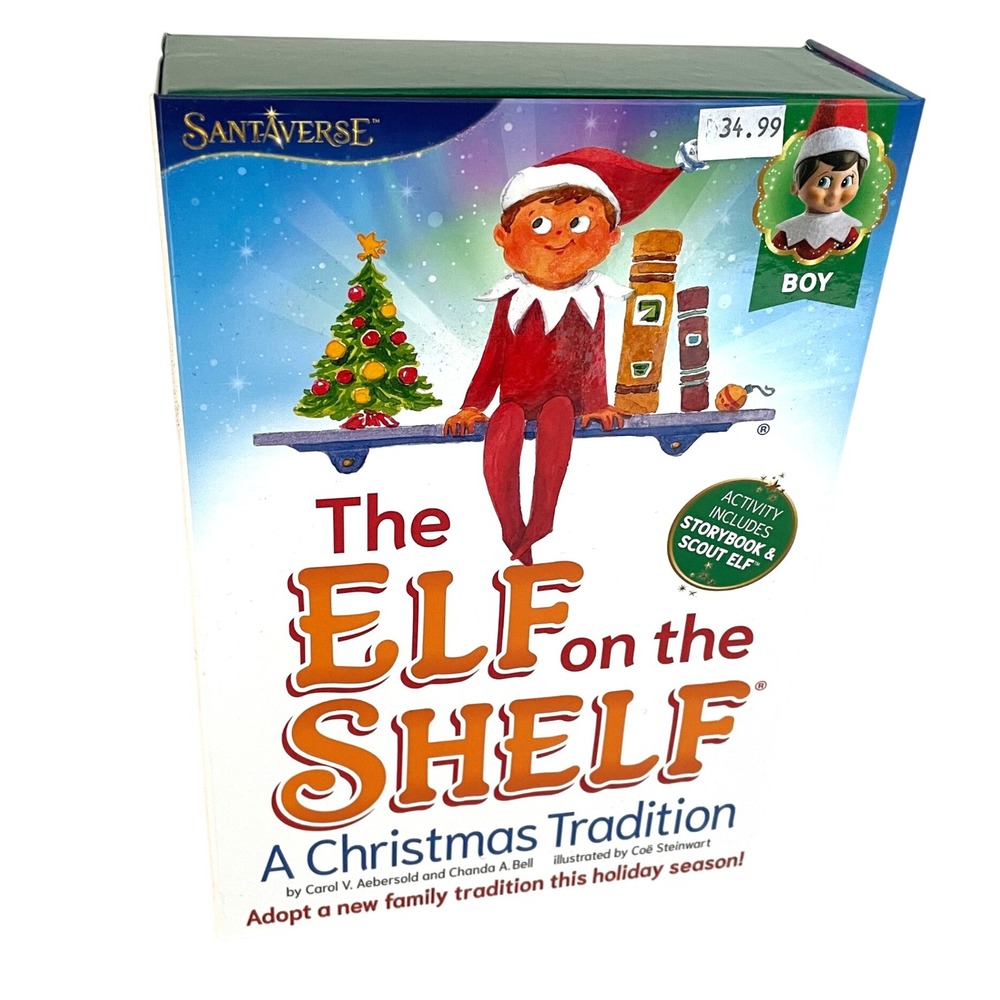 Elf on the Shelf A Christmas Tradition Boy Scout Elf Blue Eyes Book Set